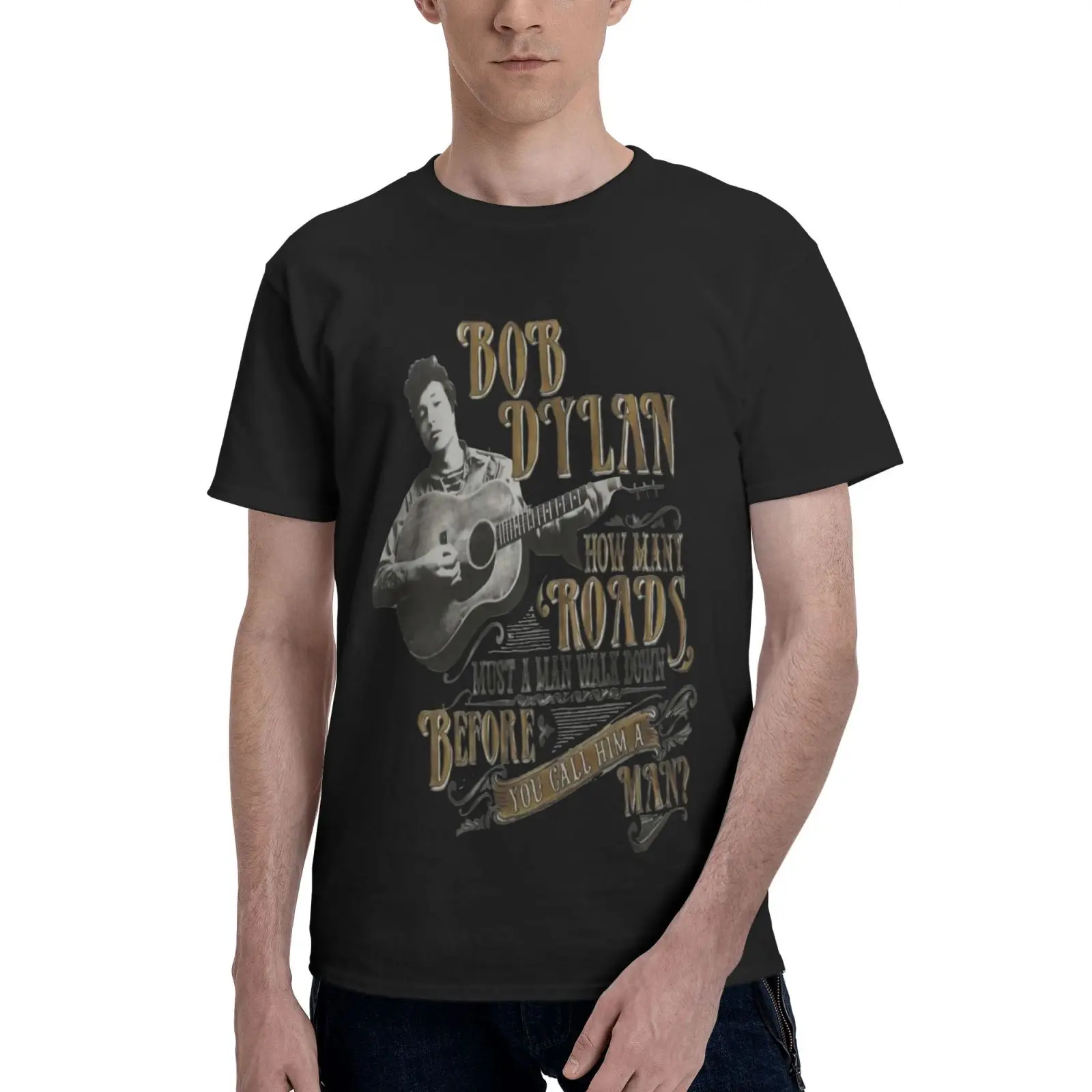 

Bob Dylan Blowing In The Wind 2697 Men T-Shirt Aesthetic Clothing Men's Clothes T-Shirt T Shirts Men's Cotton T-Shirt Clothing