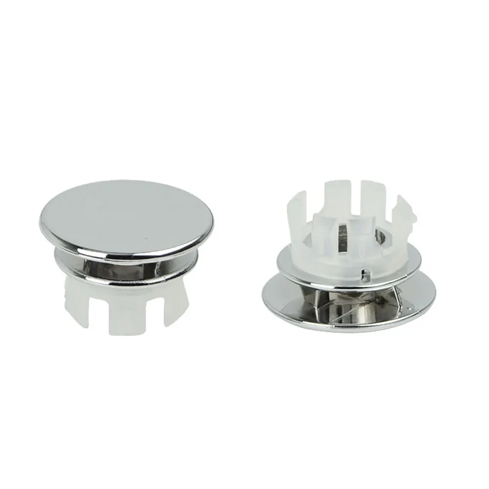 

10pcs Sink Bathroom Overflow Ring Durable Basin Silver Trim Cover Accessories Insert Kitchen Drain Cap Plastic Round