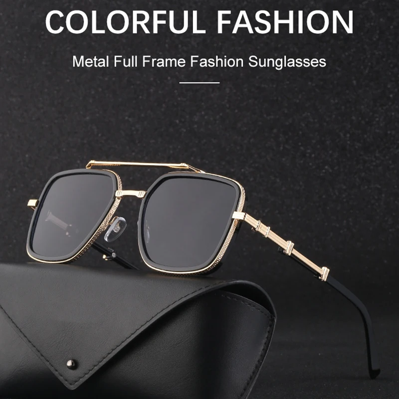 

MIZHO Black Square Sunglasses Men Brand Designer Retro Gradient Whole Len Sunglasses Women Shades Eyewear Oculos de sol UV400