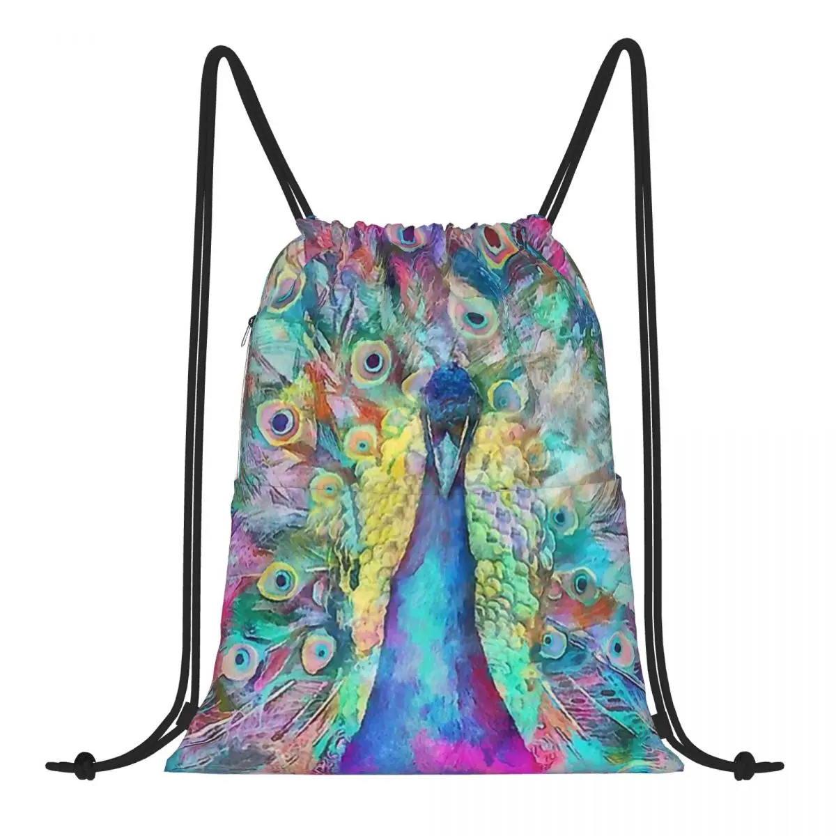 

Peacock Art Ocean Animal Beach Animals Cute Anime Backpack Teenager Travel Rucksack Sholder Drawstring Shopping Bags