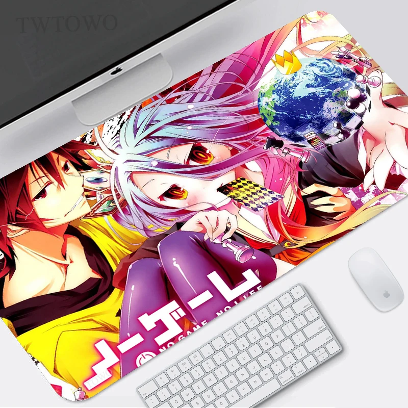 

Игровой коврик для мыши No Game No Life XL, большой компьютерный коврик для мыши XXL, коврик для мыши из натурального каучука, офисный мягкий коврик д...