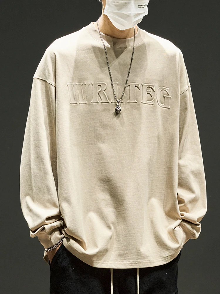 Рубашка мужская с длинным рукавом модная брендовая Тяжелая хлопковая свободная