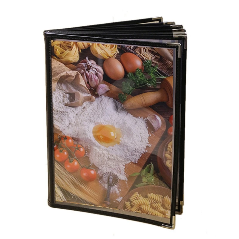 

5X Transparent Restaurant Menu Covers For A4 Size Book Style Cafe Bar 8 Pages 16 View