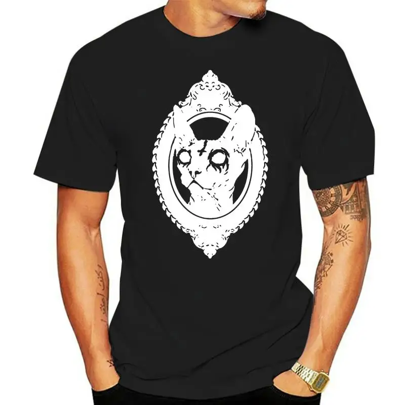 

Camiseta с графическим креативным для мужчин, модная рубашка, из металла, черного цвета, eshinx, gatito в Марко барокко, I Goth, неформальный, d