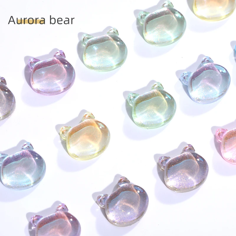 

50PCS Bears Decorations Art Nails Accessories Rhinestones Glitters Cute Parts Kawaii Stones For Gluing Stones Material Gems 3D