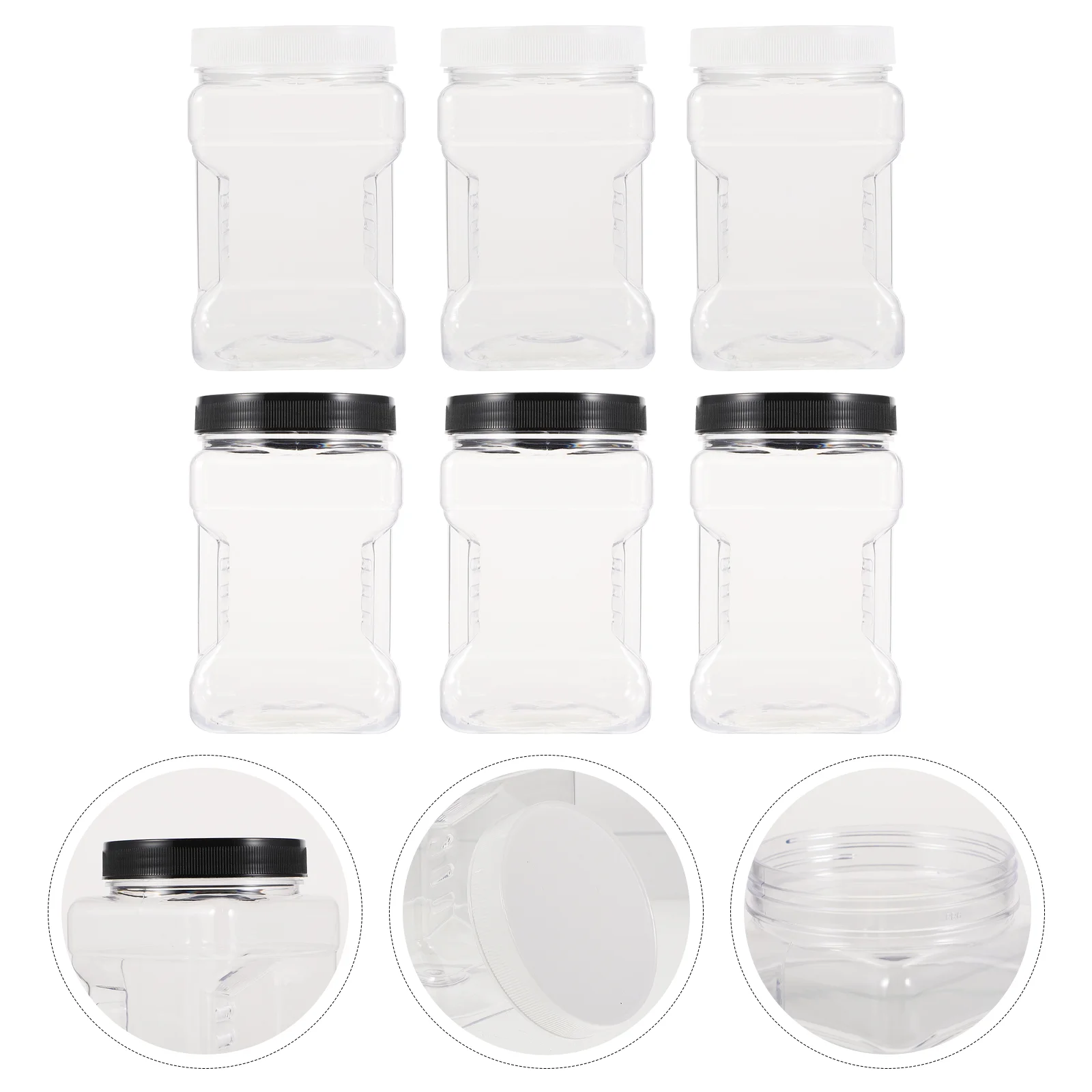 

6pcs Reusable Durable Honey Storage Bottles Plastic Bottles for Hotel Kitchen Home