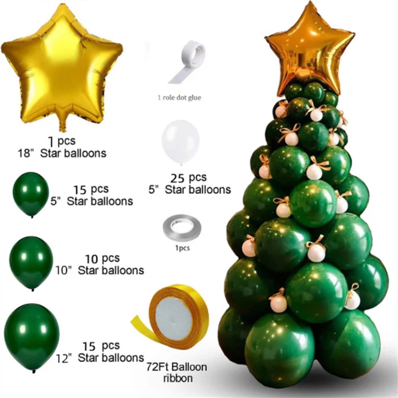

118PCS Christmas Balloon Suit Christmas Tree Balloon Combination Column Shopping Mall Party Decoration Balloon