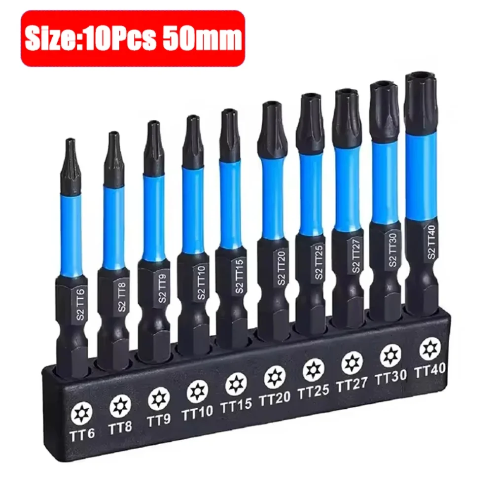 10/20 шт., набор ударных бит Torx с шестигранной головкой, магнитная отвертка Torx, набор бит, ключ Torx S2, инструменты для электрической дрели