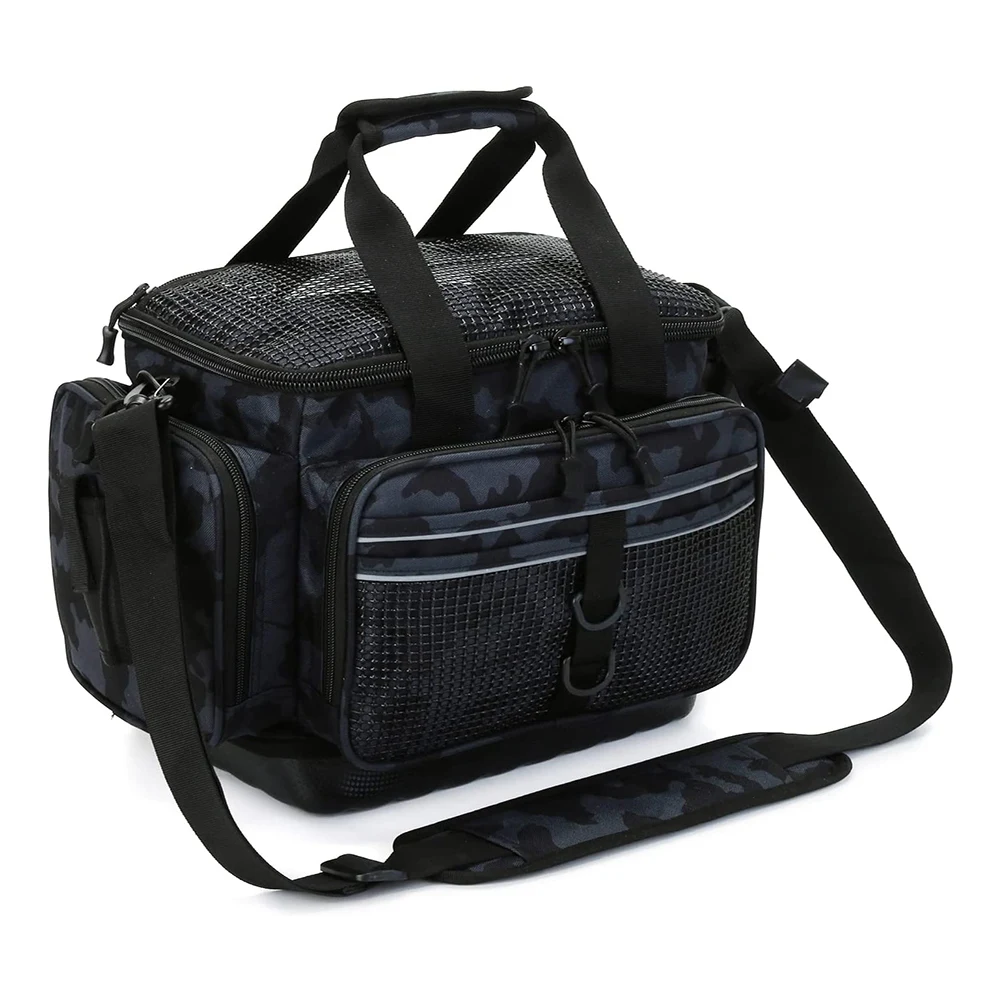 

Fishing Backpack Fishing Tackle Storage Bag Waterproof Oxford Cloth Fishing Gear Fishing Gifts Equipment Black