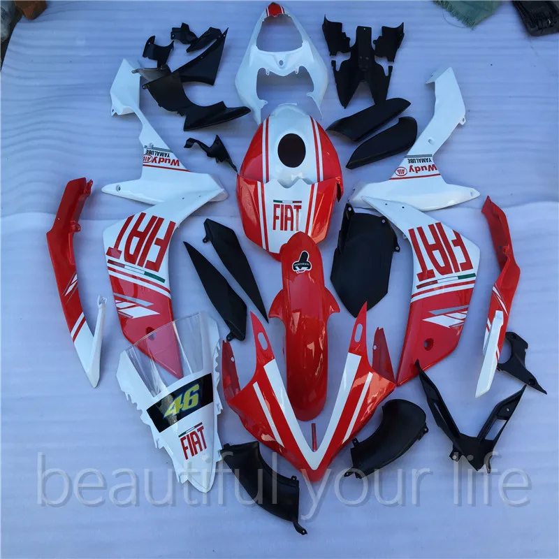 

Persomalize red white motorcycle fairings for YAMAHA YZFR1 2007 2008 Injection bodywork