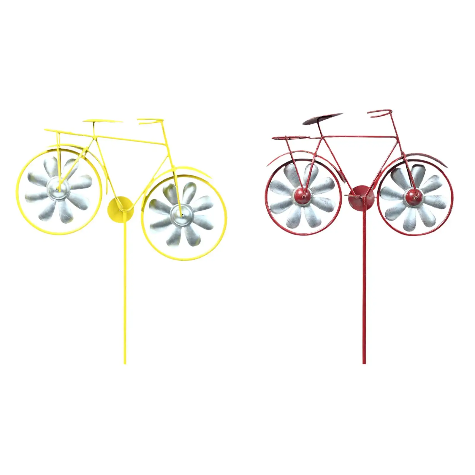 

Iron Yard Garden Stakes Windmill, Bicycle Shape Wind Spinner, Home Yard Art Wind Spinner for Lawn Pathway Patio Ornaments