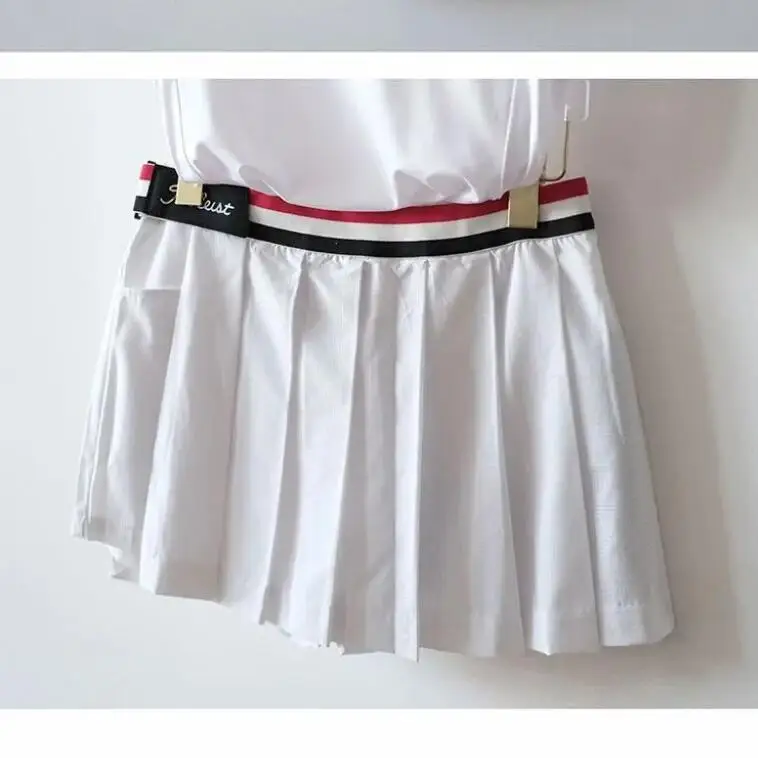 Women's Golf Clothing Top and Skirt Golf Suit Comfortable Golf Shirts Short-sleeved Pleated Skirt Anti-light Golf Golf Skirt