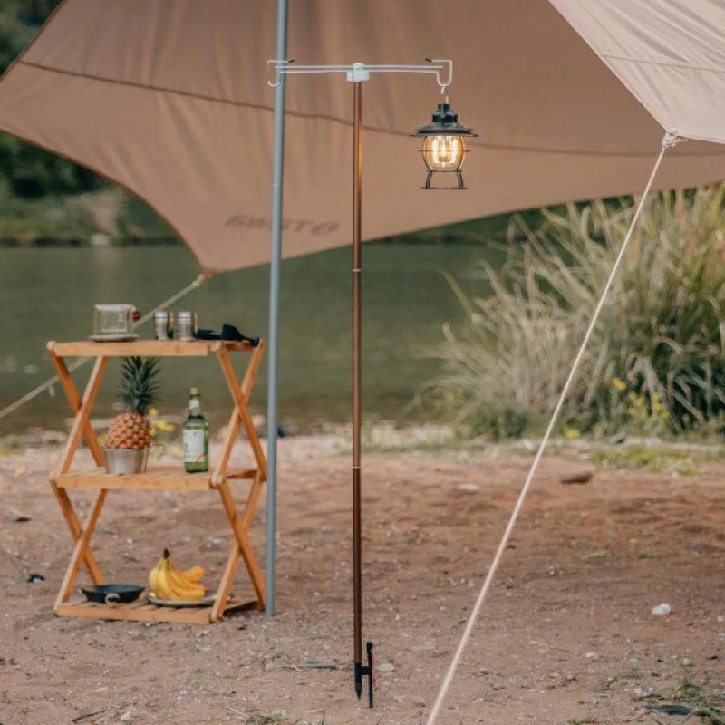 

Outdoor Camping Aluminum Alloy Foldable Lamp Hiking Fishing Hanging Light Fixing Stand Holder Folding Lantern Standard.