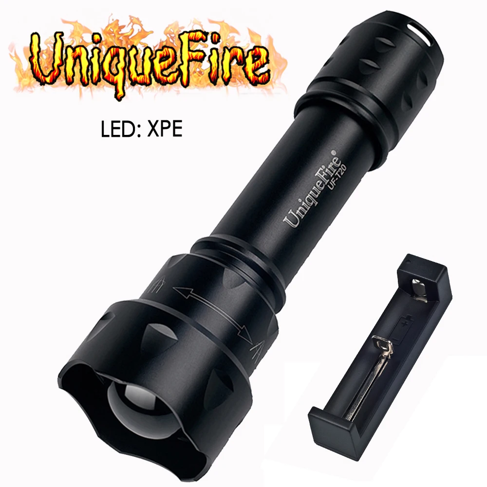 Светодиодный фонарик UniqueFire T20 XPE зеленый/красный/белый свет зуммируемый фонарь T38