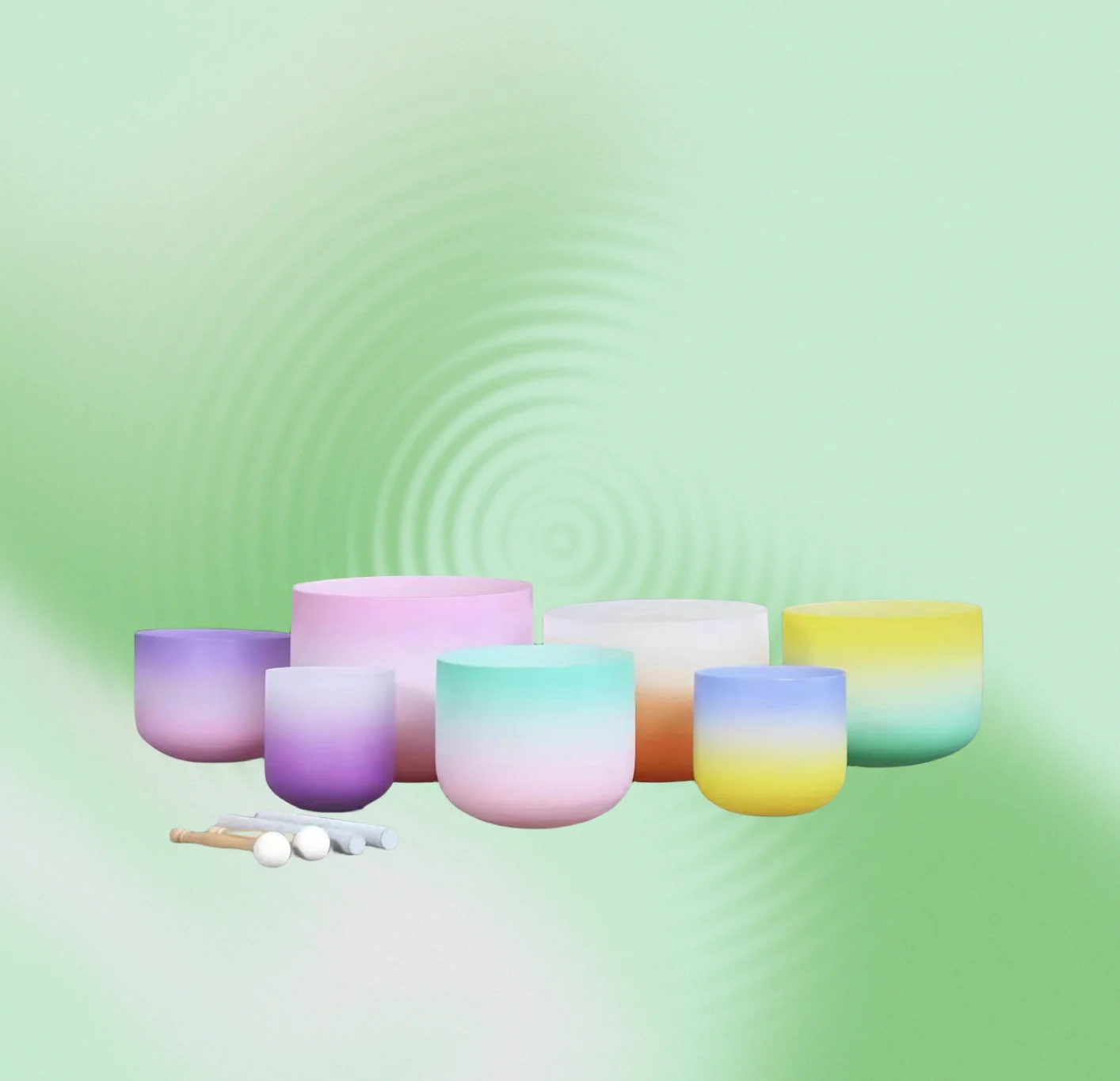 Набор чакр 432 Гц/440 Гц 8-14 дюймов 7 шт.