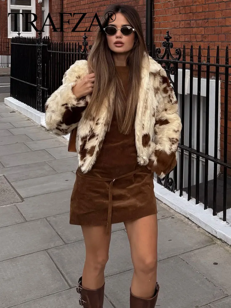 TRAFZA женская зимняя куртка с боковыми карманами и передней молнией дизайн