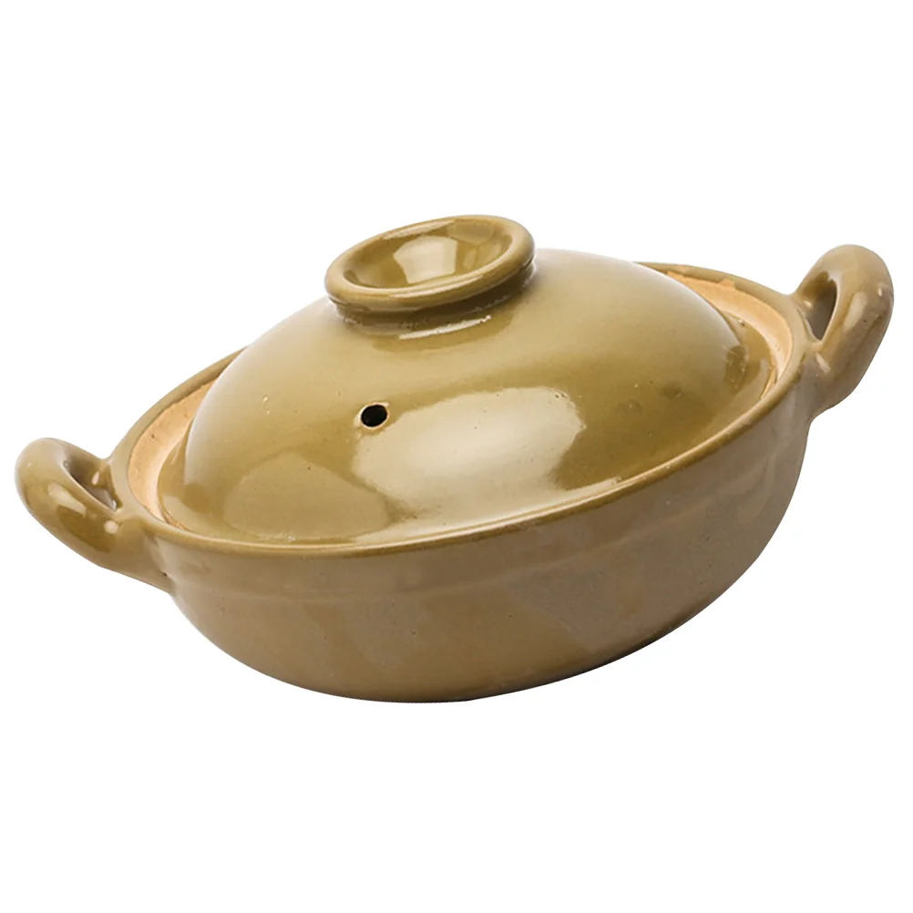 

Amphora Casserole Braising Pan Lid Soup Saucepan Single Handle Ceramic Casserole Clay Ceramic Bean Pot