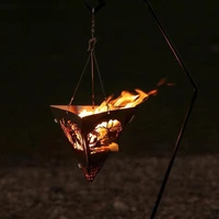 outdoor camping bbq hanger portable hanging stove ultralight steel picnic bonfire warm triangle burning platform