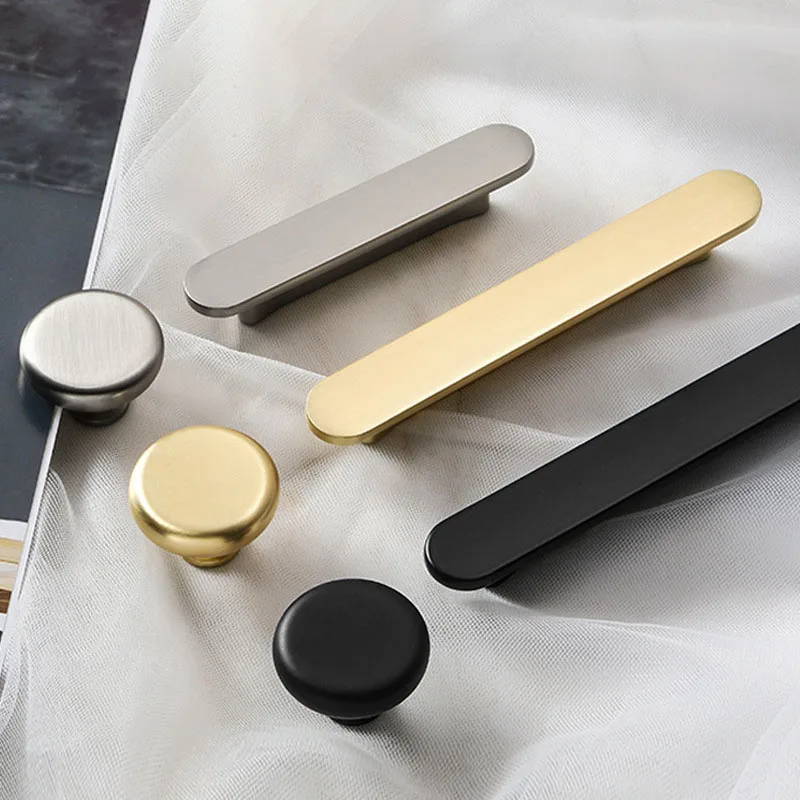 

Zinc Alloy Cabinet Handles Nordic Gold Black Drawer Knobs Wardrobe Door Handles European Furniture Handle Hardware