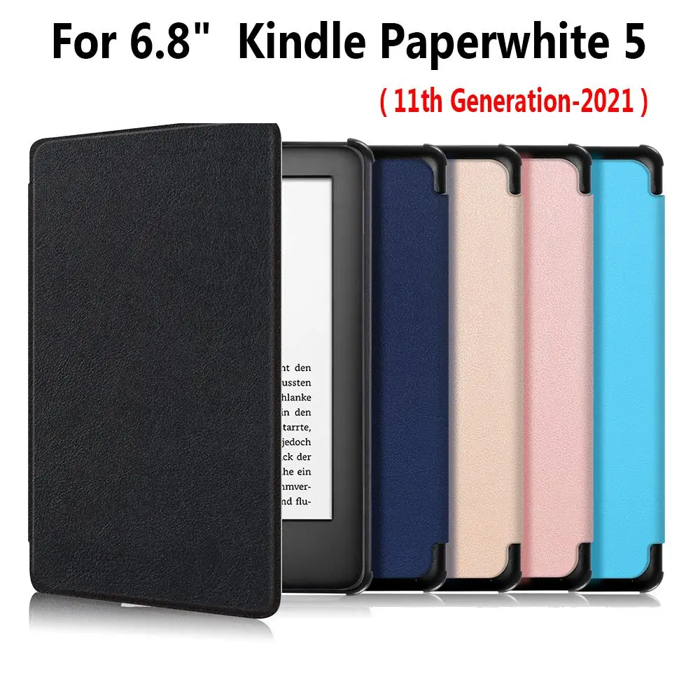 

Shell Ultra Slim Magnetic Folio Case PU Leather 6.8 Inch Smart Cover For Kindle Paperwhite 5 11th Generation 2021