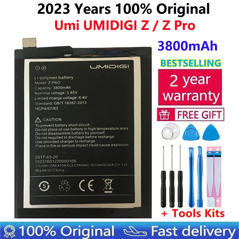 

Высококачественный 100% Новый оригинальный Umi Z Pro Аккумулятор UMIDIGI Z Pro большой емкости 3800 мАч резервный аккумулятор для UMI Z аккумулятор