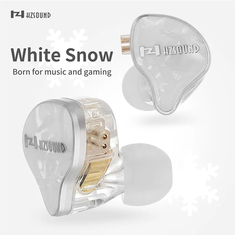 HZSOUND White Snow Hi-Fi игровые наушники 10 мм LCP + PU проводные наушники-вкладыши с 0