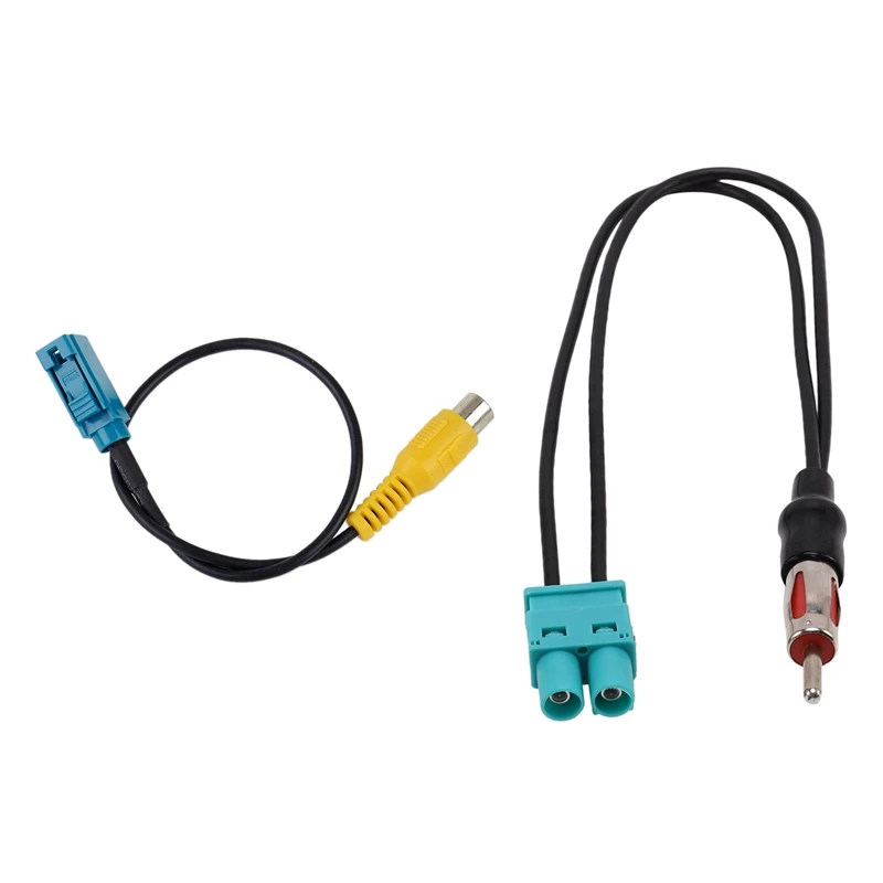 

1 шт. двойной адаптер Fakra-Din для антенны и 1 шт. 8-дюймовый Реверсивный кабель Fakra для камеры Rca, адаптер для парковки