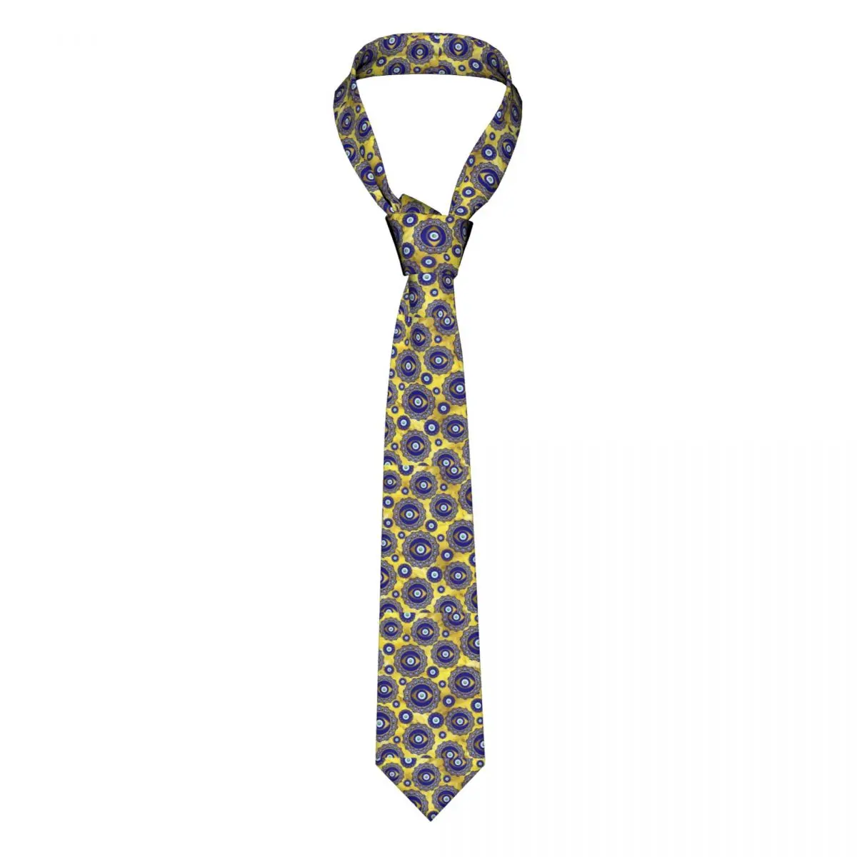 Evil Eye Charm Tie Abstract Greek Mati For Men Printed Neck Ties Gift Blouse Wedding Polyester Silk Cravat