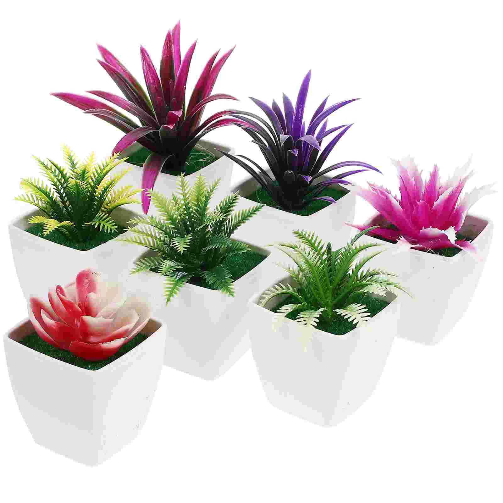 

7 pcs Mini Potted Pots Small Potted Bonsai Desktop Fake Potted Model