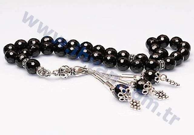 IQRAH Onyx Stone Rosary (925 STERLING SILVER)
