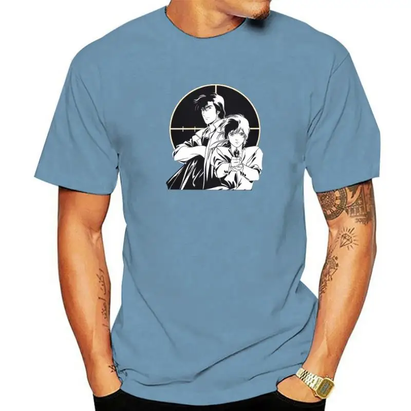 

Футболка City Hunter с японским аниме принтом для мужчин и женщин, модный топ с коротким рукавом и круглым вырезом, уличная одежда в стиле Харадзюку, на лето