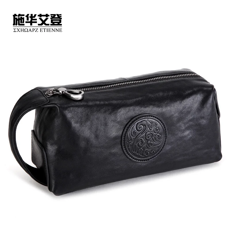 genuine  luxury Shihua Aiden handbag men's large capacity leather new business fashion brand