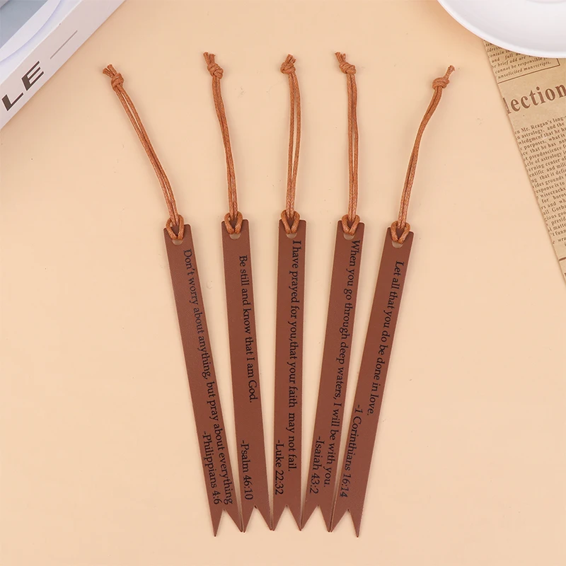 Новые 1/4/6/10 шт. кожаные закладки для Библии христианские вдохновляющие со стихами