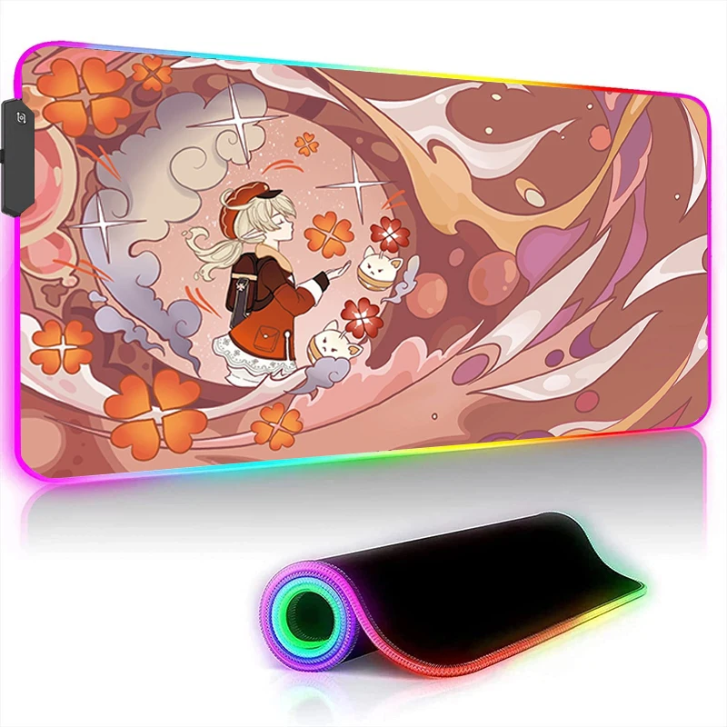 

Mousepad Xxl New Genshin Impact Mouse Pad 900x400 Rgb Office Accessories Kawaii Carpet Cute Mause Mat Led Gaming Mats Deskmat Pc
