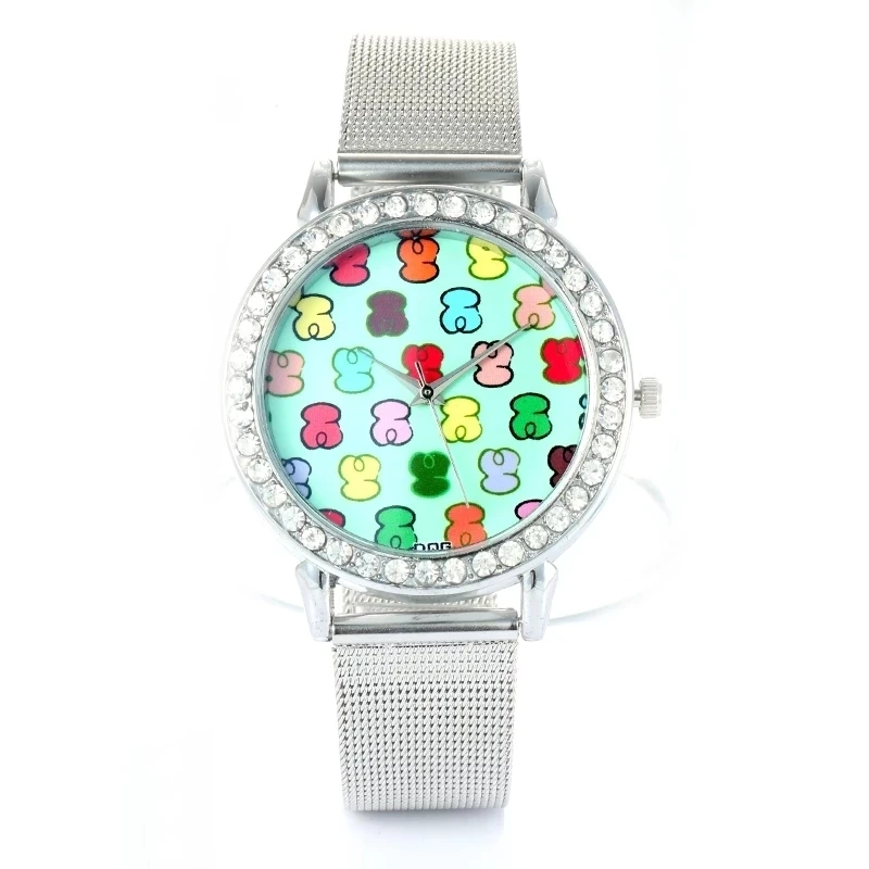 Reloj Mujer Luxury Brand Bear Women's Watches Fashion Stainless Rhinestone Women Sport Quartz Watch Clock Hot Ladies Girl Gift