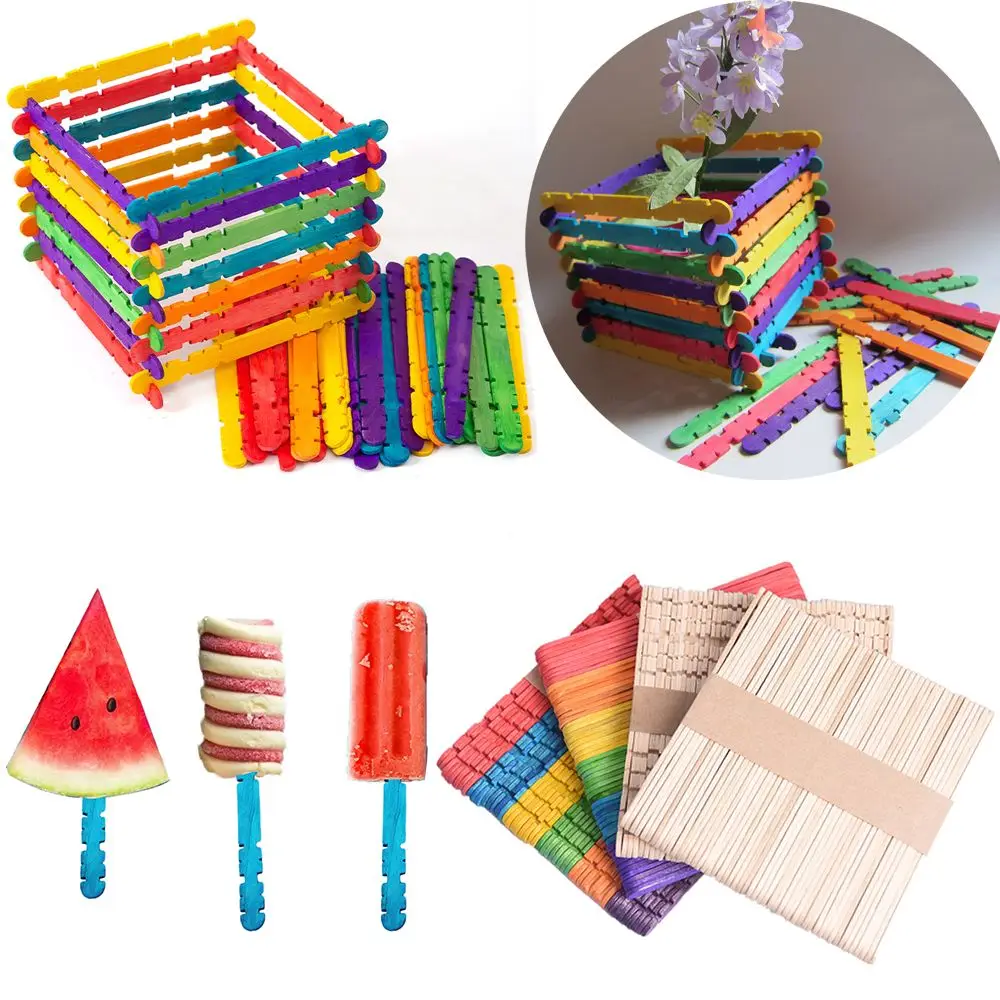

Birthday Gift Kitchen Tools Kids Toys Handmade Making DIY Wooden Sticks Popsicle Sticks Ice Cream Stick