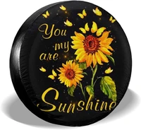 delumie sunflower you are my sunshine polyester rv spare tire covers bling car accessories for women universal fit for jeep trai