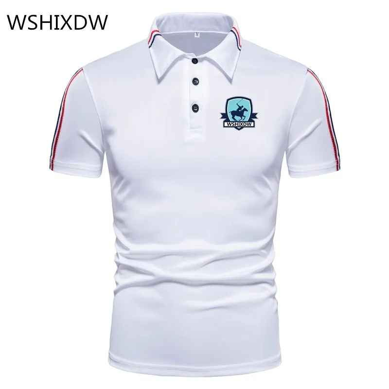 

WSHIXDW Brand Fashion Men's T-Shirt Lapel Short Sleeve Polo Shirt