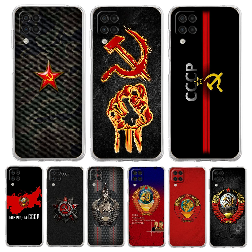 

Vintage USSR CCCP Soft Cover for Samsung Galaxy A13 A22 A52S A52 A72 A51 A71 A41 A31 A21 A11 5G Luxury Transparent Phone Case