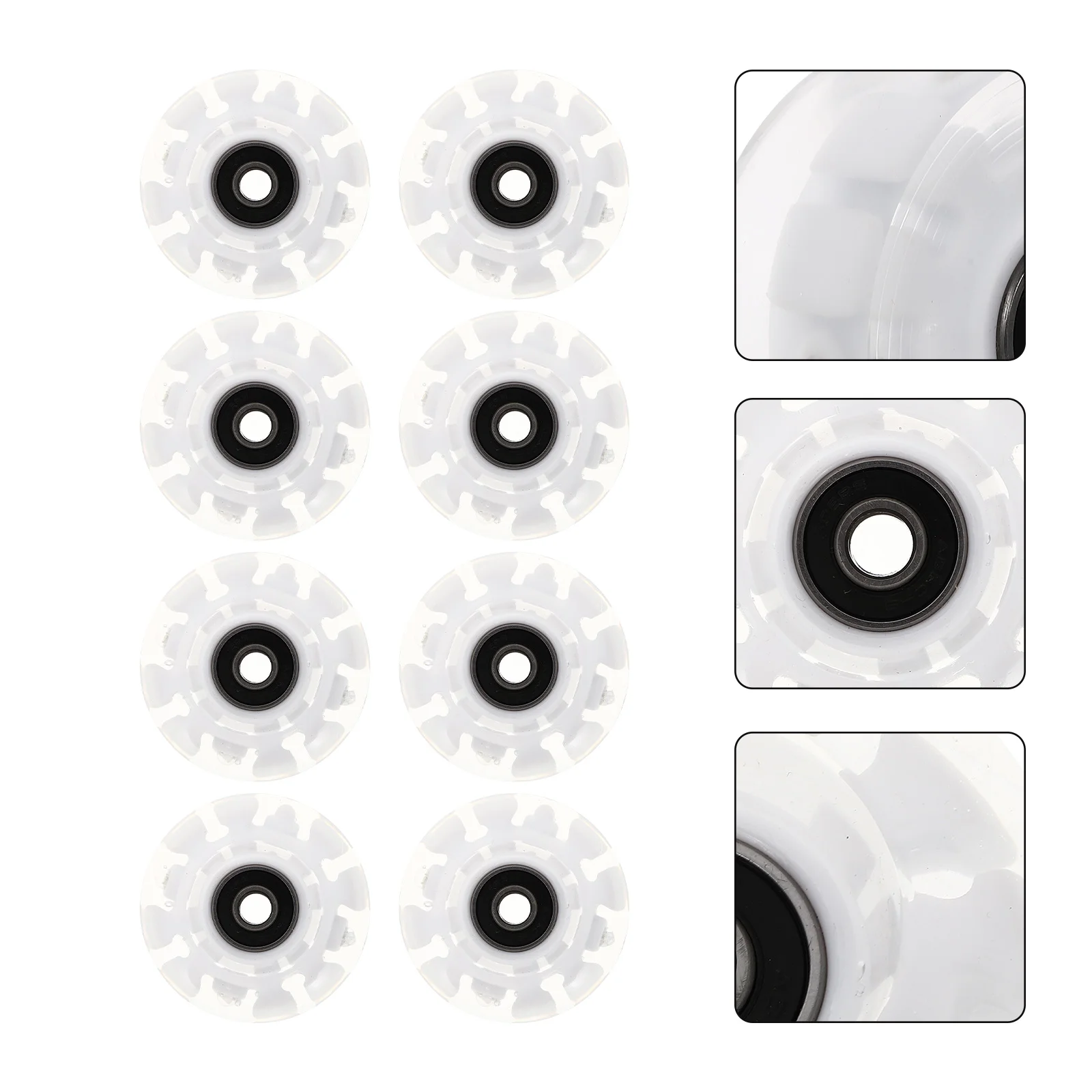 

1 Set of Double-row Skates Wheels Professional Luminous Wheels Roller Skates Replacements