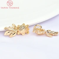 50310pcs 9x17mm 24k gold color plated brass goldfish charms pendants high quality diy jewelry findings accessories wholesale