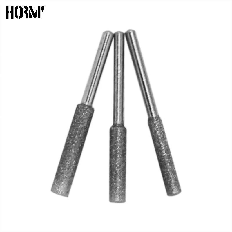 

3Pcs 4-5mm Diamond Coated Cylindrical Burr Chainsaw Sharpener Stone File Chain Saw Sharpening Carving Grinding Tools