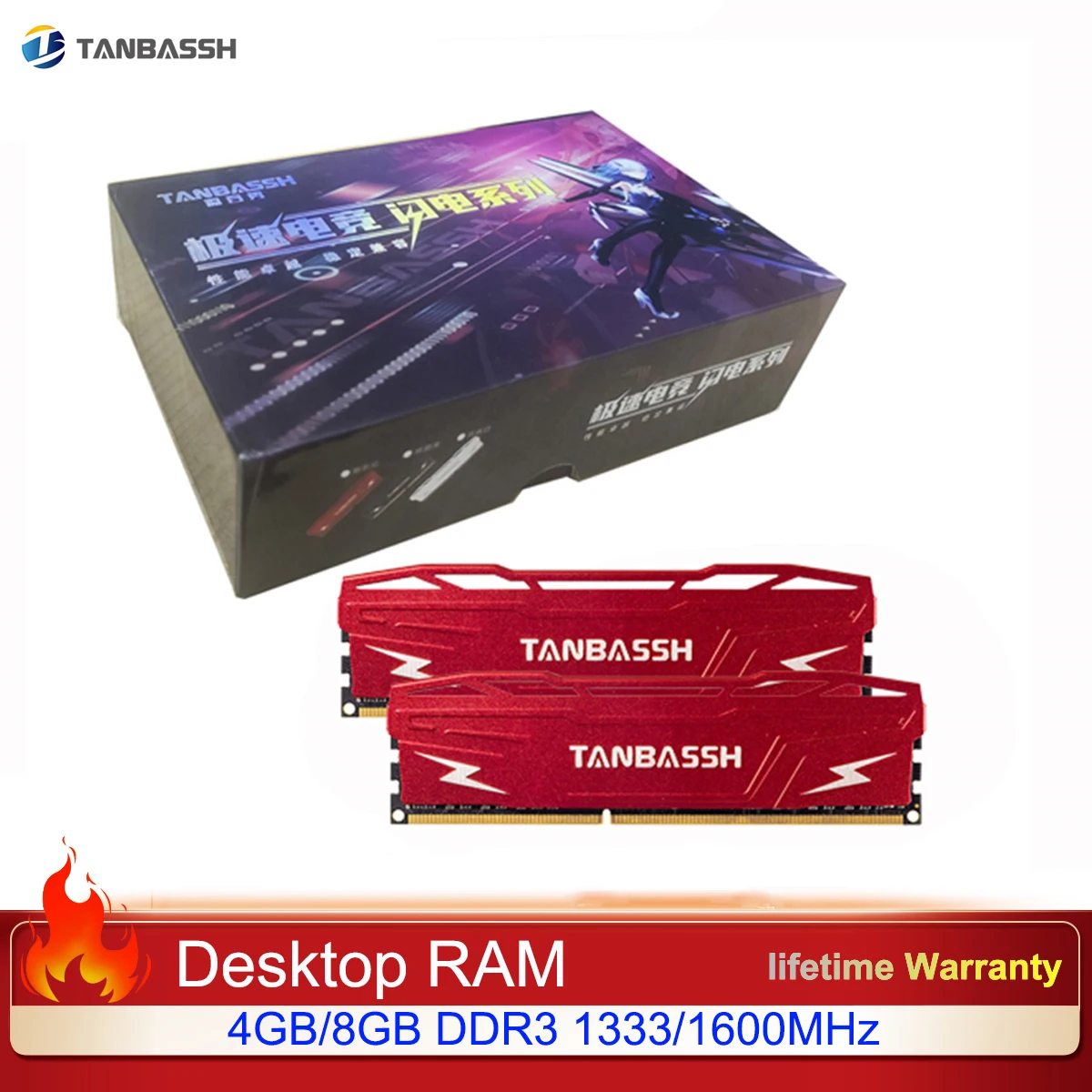 

Настольная оперативная память TANBASSH Radiater DDR3 8 ГБ 4 ГБ 1600 МГц 1300 МГц красный радиатор ОЗУ для Intel AMD Материнская плата все совместимы