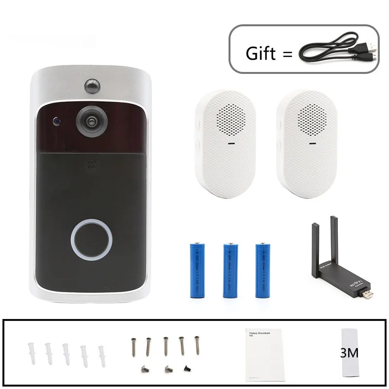 

Умный IP-видеодомофон V5, Wi-Fi дверной звонок, звонок для квартир, инфракрасная сигнализация, беспроводная камера безопасности от eken