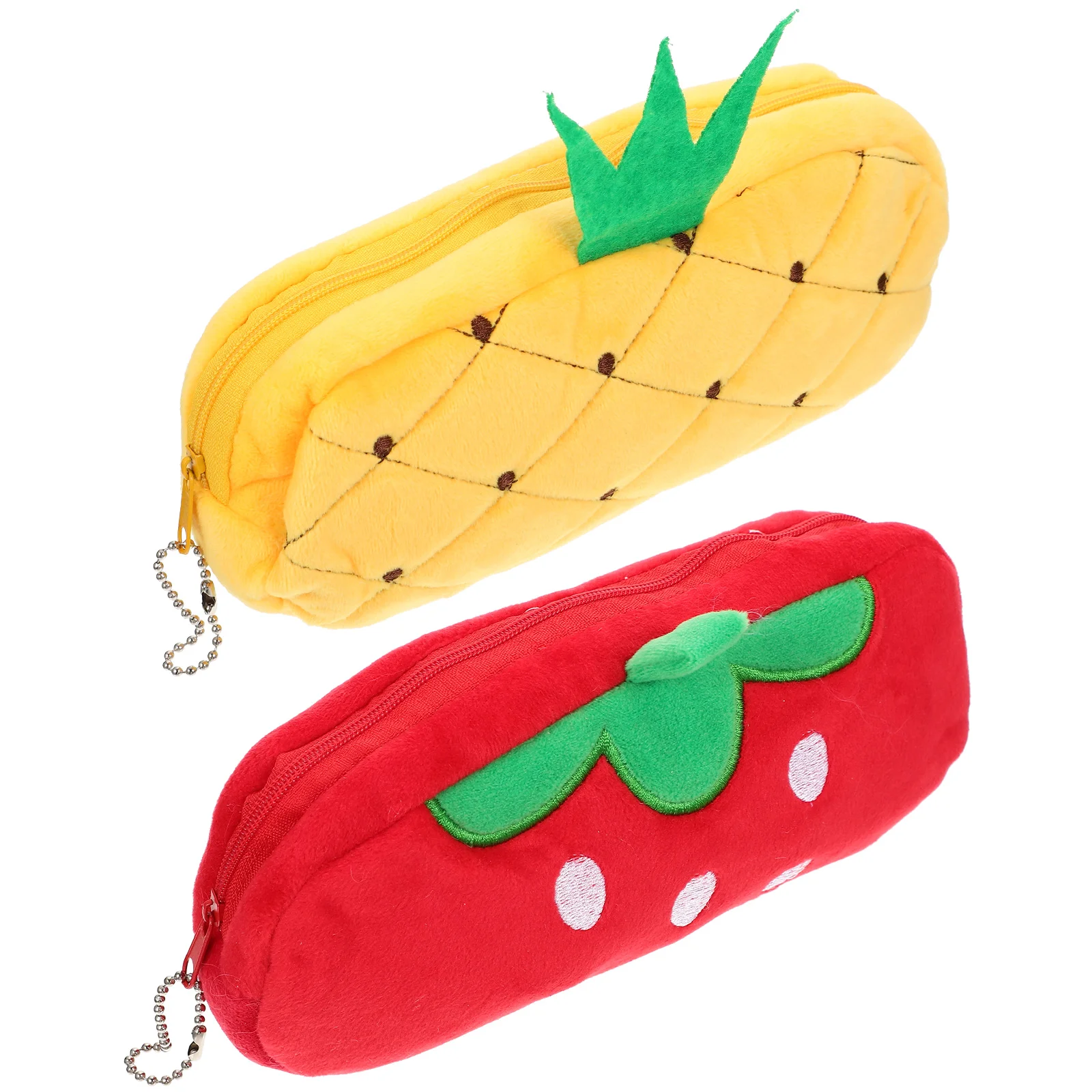 

2pcs Zippered Pencil Bags Students Stationery Organizers for Home School