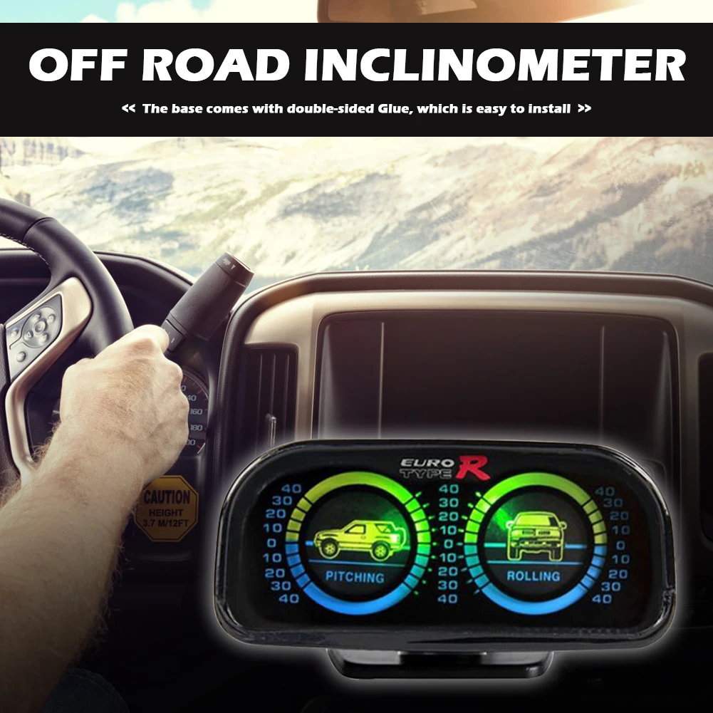 

1* Universal Car for Compass Balance Level Slope Meter Angle Tilt Two-barreled Backlight Inclinometer for Off Road 4x4 Vehicle