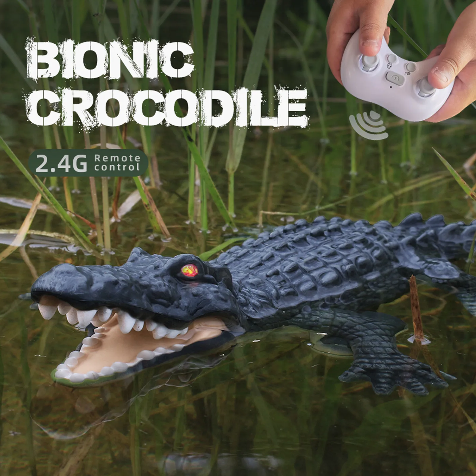 

2.4G RC Crocodile Electric Remote Control Alligator Boats Waterproof Crocodile Remote Control Toy for Kids Summer Water Fun Toy