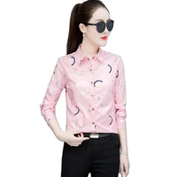 autumn chiffon women shirts turn down collar blouse long sleeve office lady button up shirt loose white ladies tops
