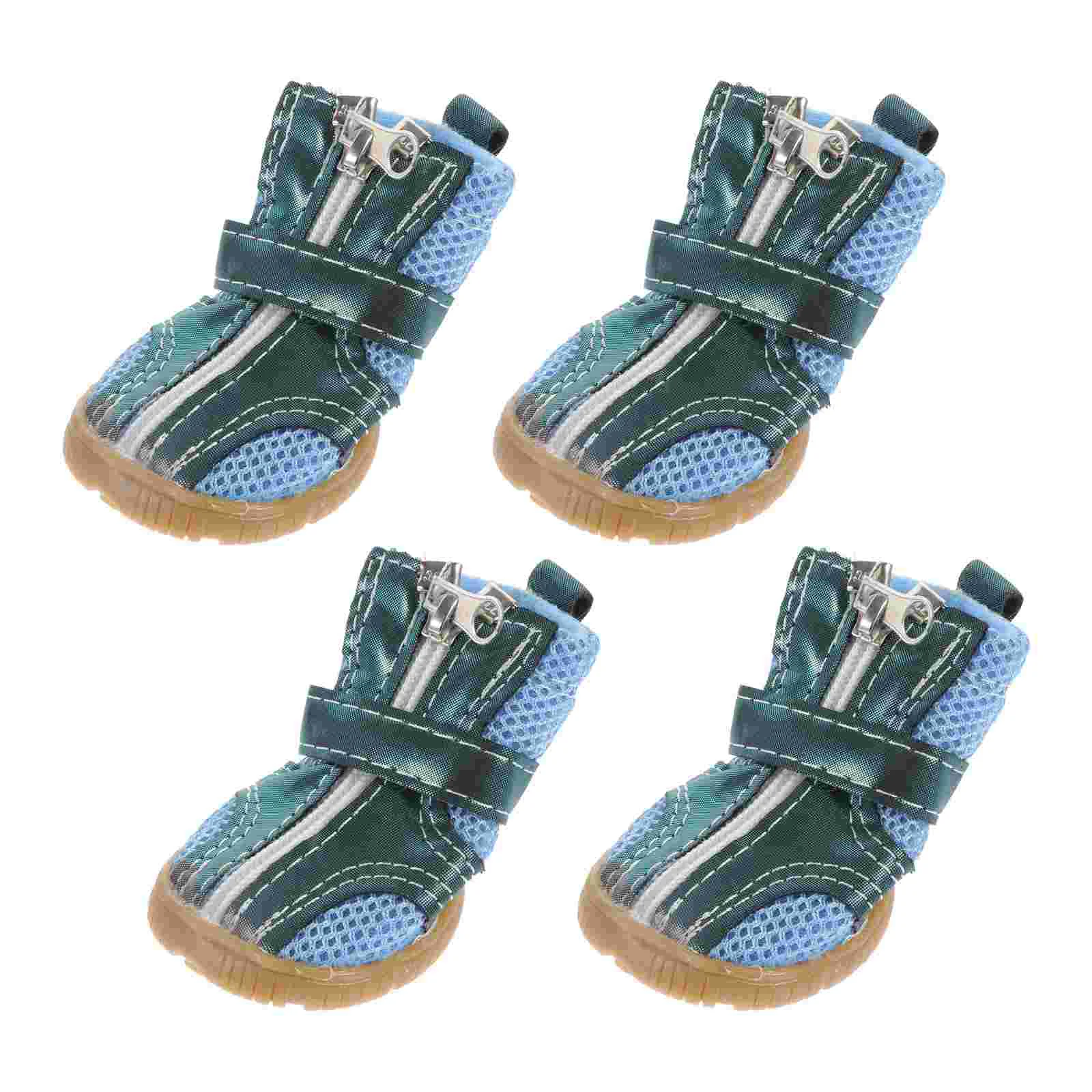

4Pcs Pet Anti-slip Zippered Shoes Dog Winter Warm-Keeping Shoes Pet Supplies