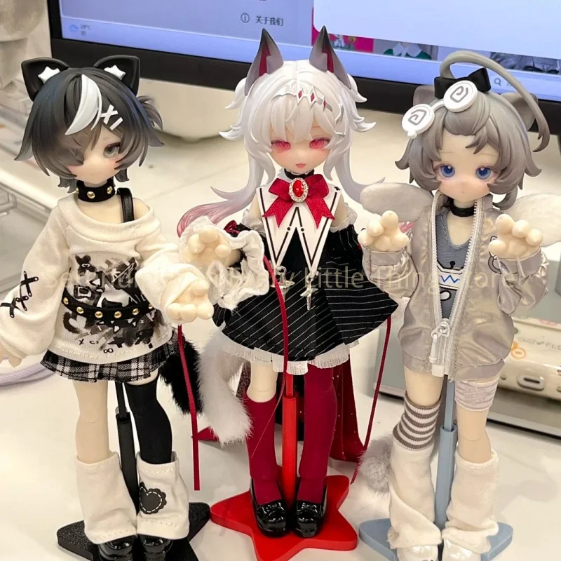 Фото Оригинальная коллекционная фигурка кошечки BJD Meow 3 Series (1/8), серия Blind Box, кавайная фигурка-кошка, настольное украшение, модная игрушка, модель для коллекции, подарок-сюрприз №4